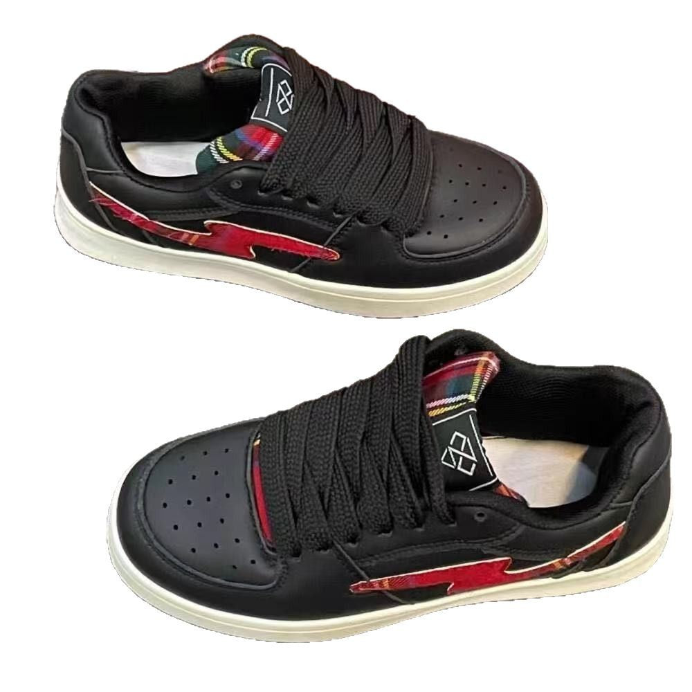 Damen Sportliche Sneakers mit zweifarbigem Obermaterial und trendigem Karomuster EB