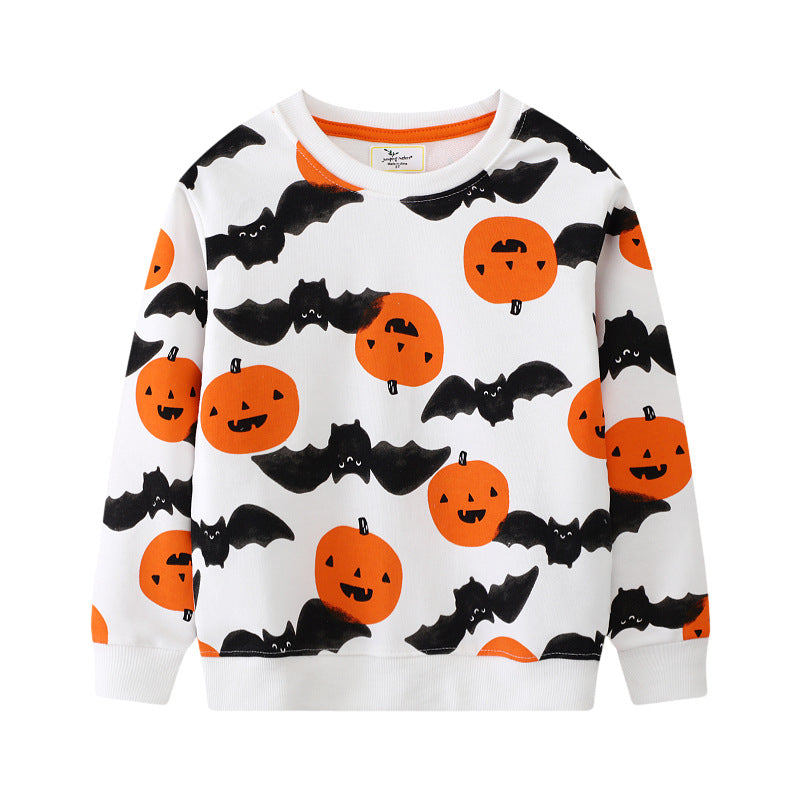 Mädchen Sweatshirt mit niedlichem Halloween-Motiv EB
