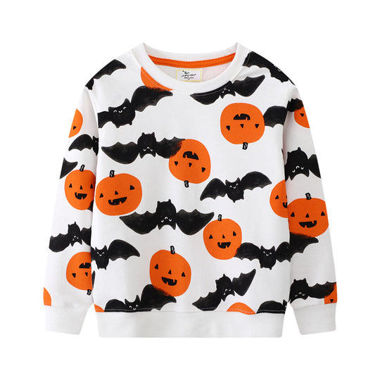 Mädchen Sweatshirt mit niedlichem Halloween-Motiv EB