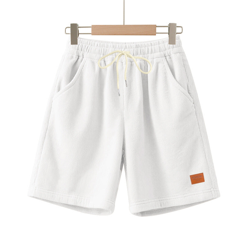 Herren nan lässige Bermudashorts aus feinstrukturiertem Baumwollmix mit elastischem Bund und Kordelzug EB