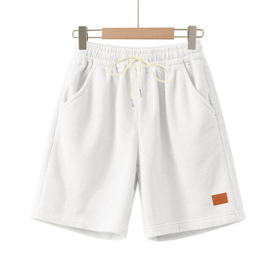 Herren nan lässige Bermudashorts aus feinstrukturiertem Baumwollmix mit elastischem Bund und Kordelzug EB