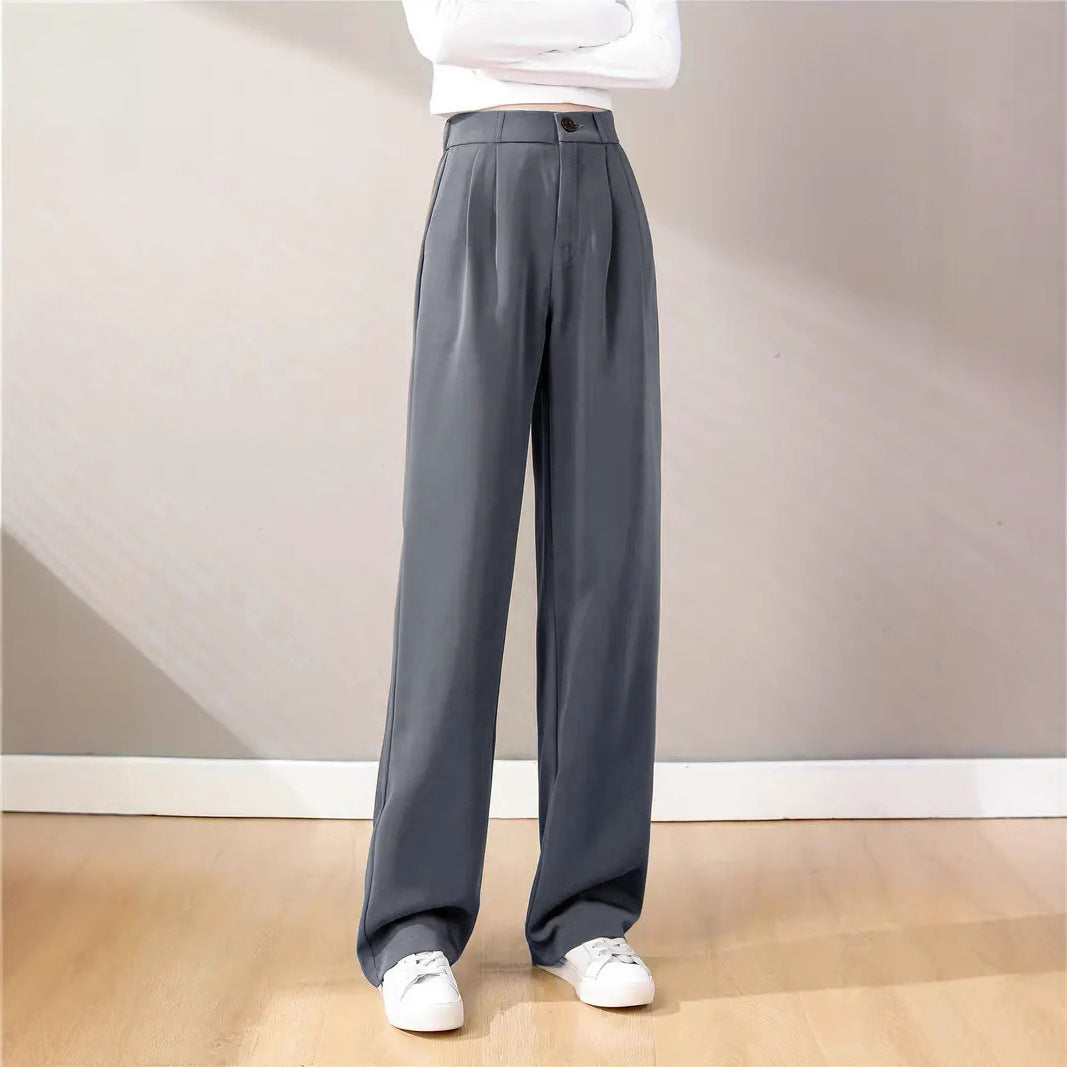 Damen Weite Hochwasserglatte Hose EB