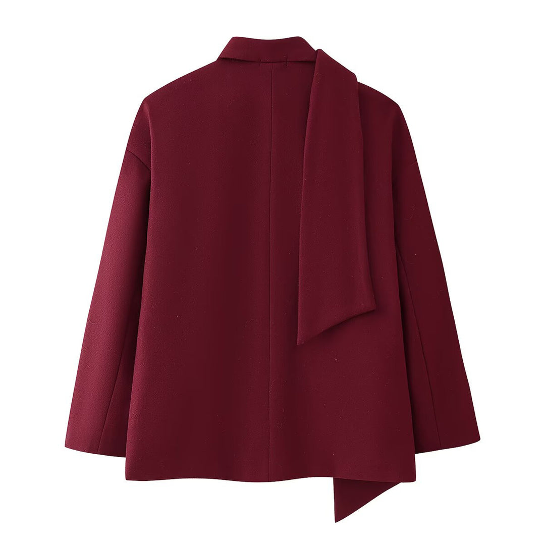 Damen elegante Blazerjacke mit schickem Schal EB