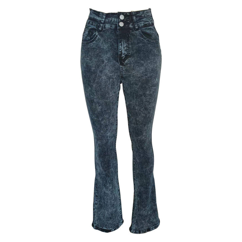 Damen Bootcut Jeans mit hohem Bund und eleganter Waschung EB