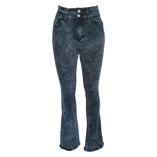 Damen Bootcut Jeans mit hohem Bund und eleganter Waschung EB