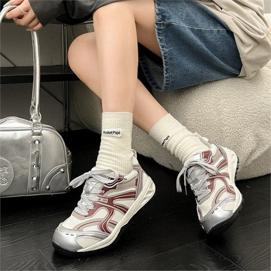 Damen sportliche Sneakers mit atmungsaktiver Mesh-Oberfläche und dämpfendem Fußbett EB