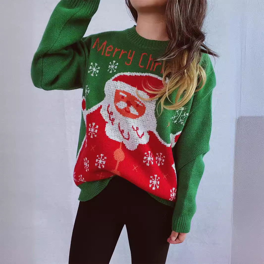 Damen Weihnachts-Pullover mit festlichem Design und hochwertigem Strick EB