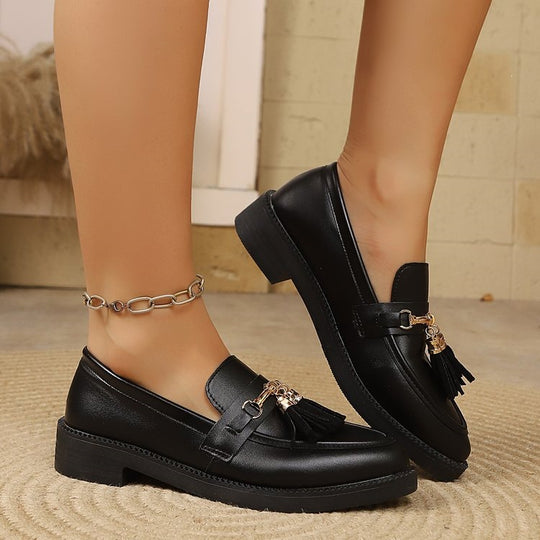 Damen Modische Loafers mit Quasten-Detail EB