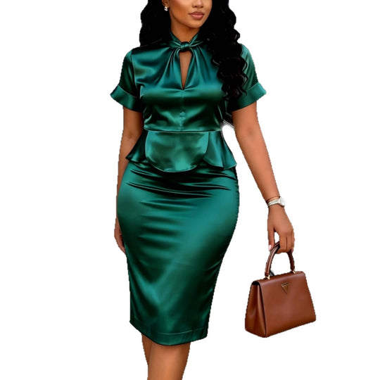 Damen Elegantes Kleid mit dekorativen Rüschendetails EB