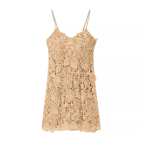 Damen Spitzensommerkleid mit zartem Trägerdesign EB