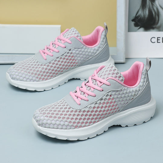 Damen nan leichte dreidimensionale Mesh-Walking-Sneaker mit viskoelastischem Fußbett und haftstarker Profilsohle EB