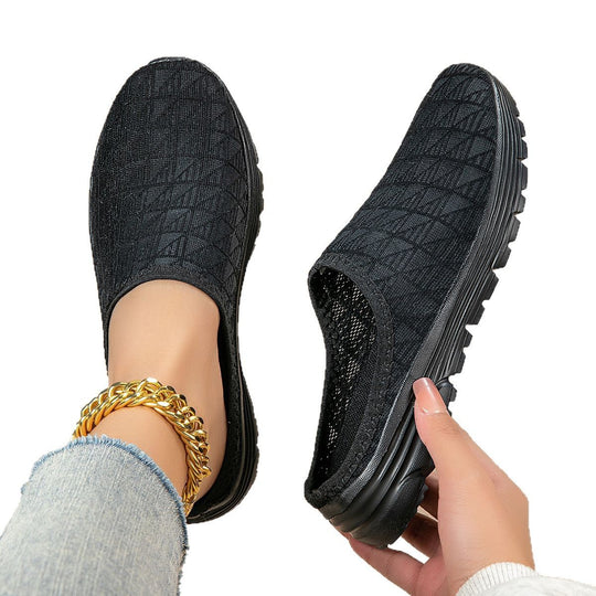 Damen nan atmungsaktiver Netz-Slipper mit Diamantstruktur-Obermaterial und gedämpfter Leichtsohle EB