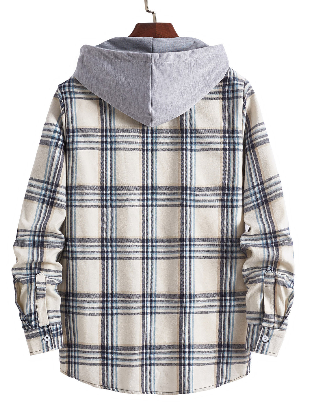 Herren Übergangsbluse mit Kapuze und kariertem Design EB