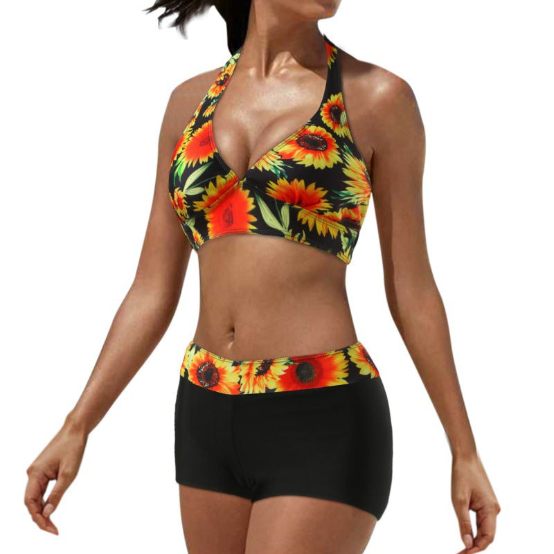 Damen Sportlicher Bikini mit hoch geschnittenem Unterteil EB