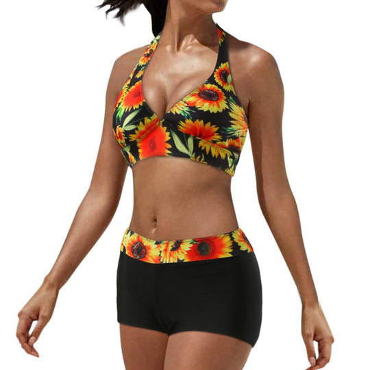 Damen Sportlicher Bikini mit hoch geschnittenem Unterteil EB