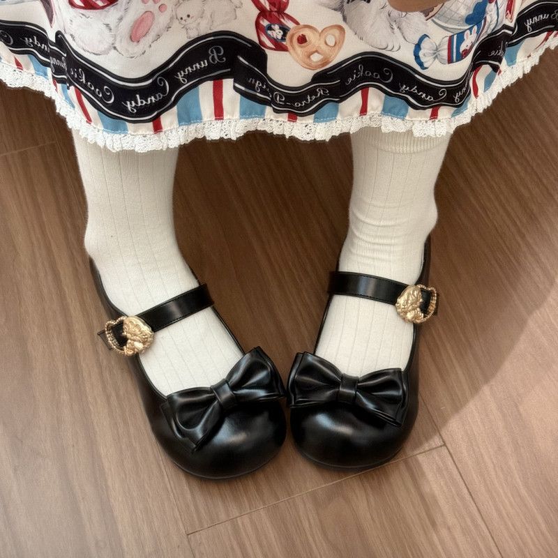 Damen elegante Mary Jane Ballerinas mit Schleifenverzierung EB