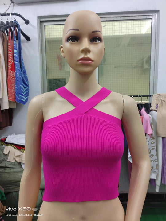 Damen Crop-Top mit schickem Kreuz-Trägerdesign EB