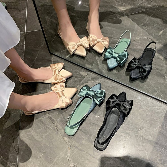 Damen Slingback-Ballerinas mit Schleifenakzent EB