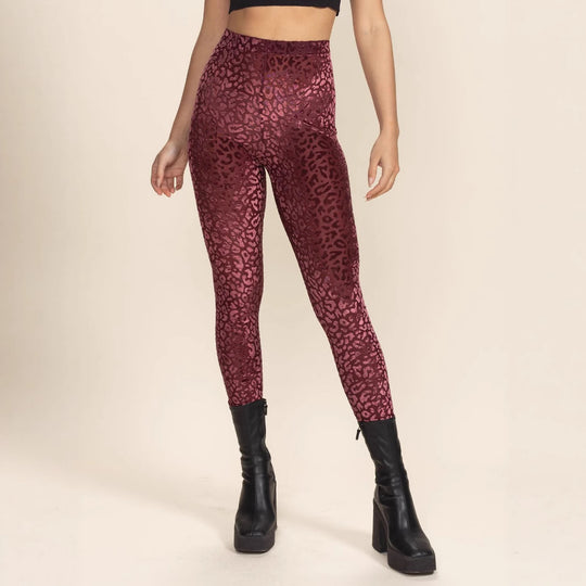 Damen Hochtaillierte Leggings mit animalischem Muster EB