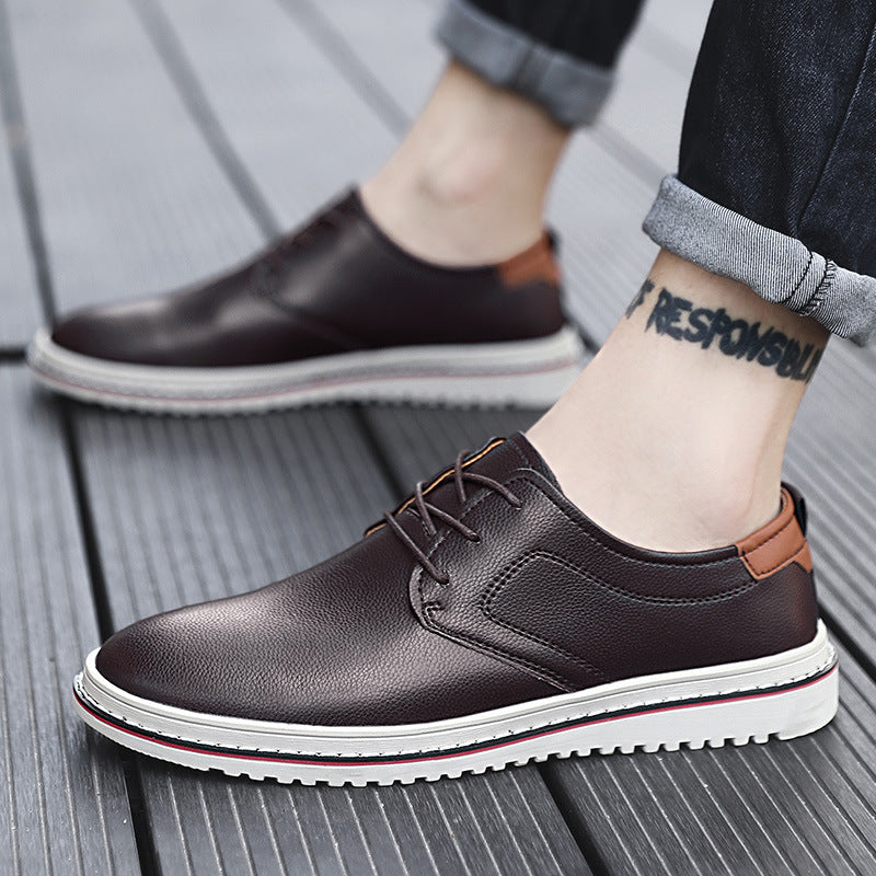 Herren Elegante Freizeit-Schnürschuhe aus hochwertigem Leder EB