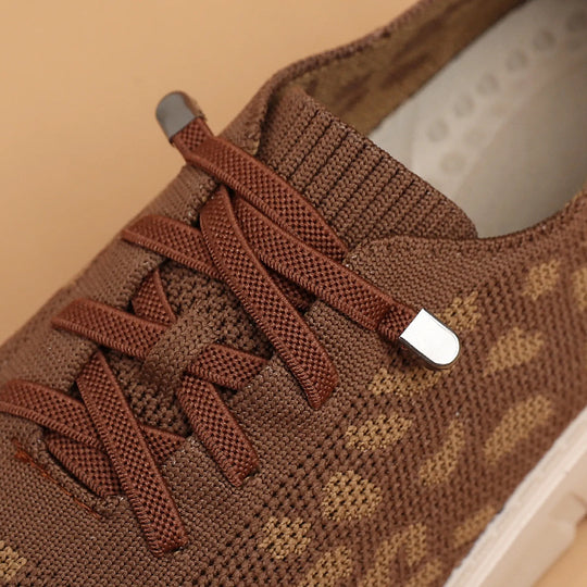 Damen Atmungsaktive Sneaker mit modischem Leopardenmuster EB