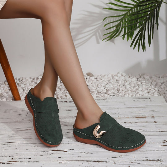 Damen Atmungsaktive Clogs mit seitlichem Schnallen-Detail EB