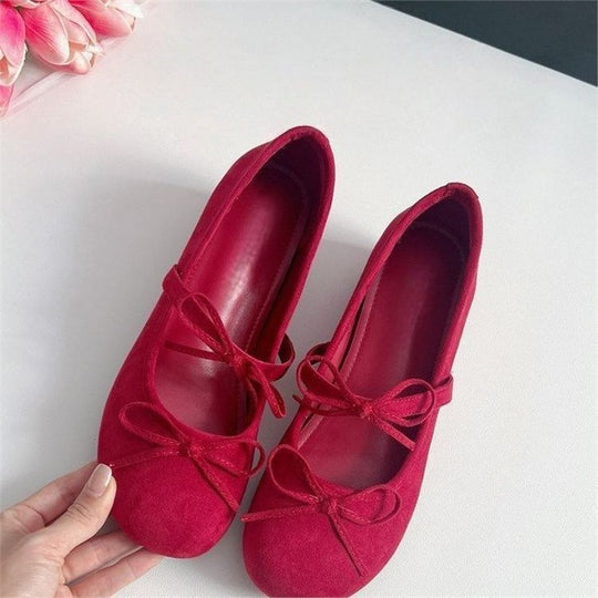 Damen Ballerinas mit Schleifenverzierung EB