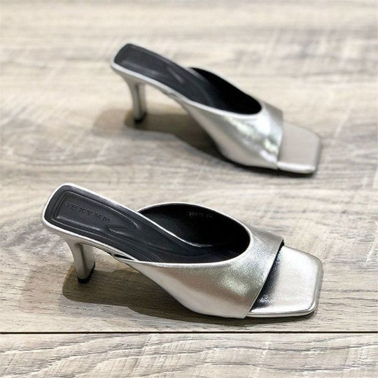 Damen elegante Mules mit geschwungenem Design EB