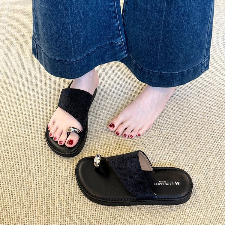 Damen modische Riemensandalen mit komfortablem Fußbett und zierlichem Design EB