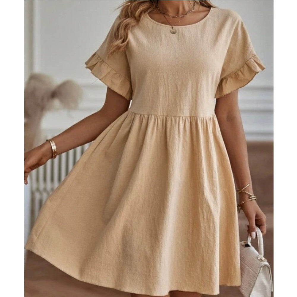 Damen Sommerliches Kleid mit Rüschendetails und lässiger Silhouette EB