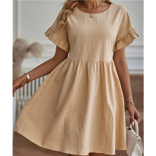 Damen Sommerliches Kleid mit Rüschendetails und lässiger Silhouette EB
