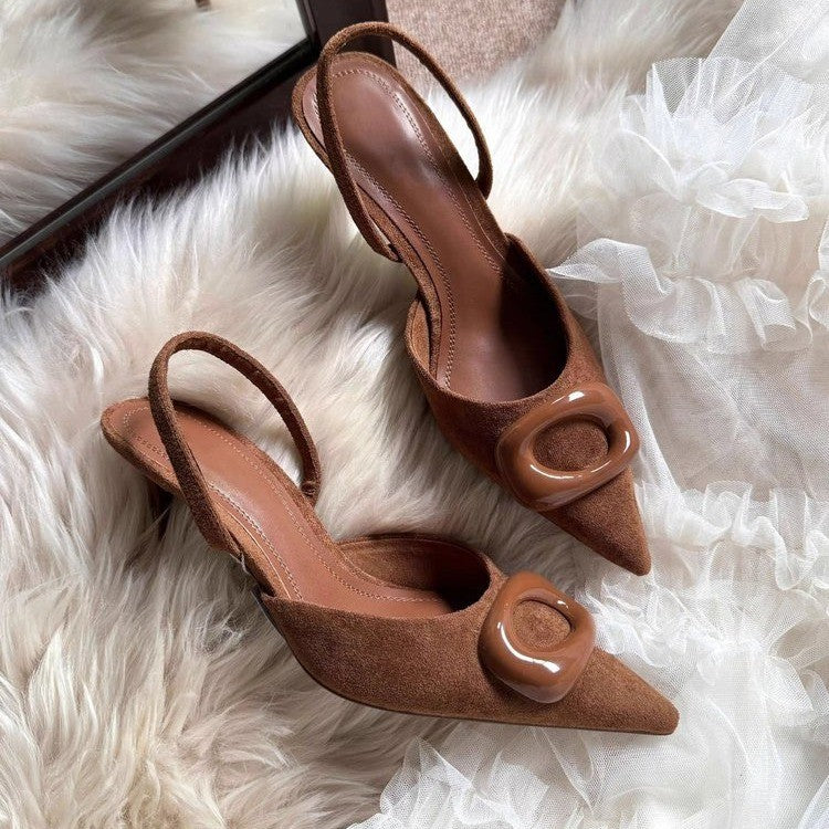 Damen Slingback-Pumps mit elegantem Punktdesign und modischem Riemen EB
