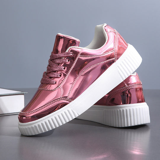 Damen Glänzende Sneakers mit dämpfender Sohle und atmungsaktivem Innenfutter EB