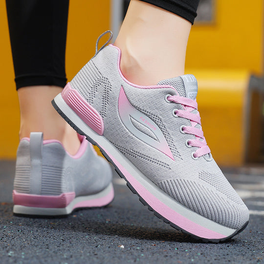 Damen Sportliche Sneakers mit atmungsaktivem Strick-Obermaterial EB