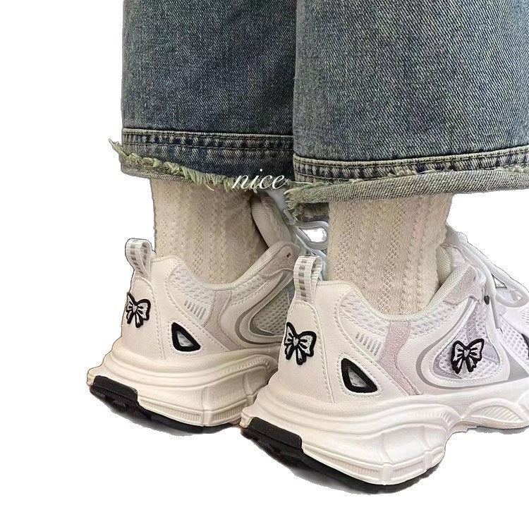 Damen sportliche Sneakers mit modischen Schleifen-Details EB
