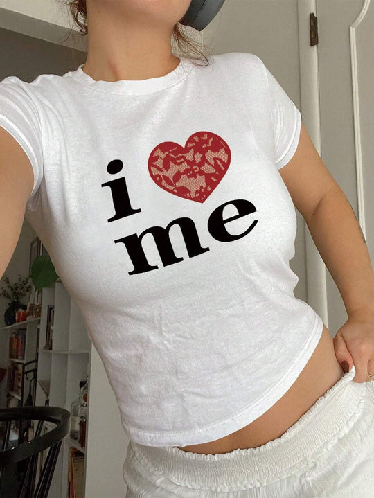 Damen T-Shirt mit funkelndem Discokugel-Motiv und zeitgemäßem Schleifendetail EB