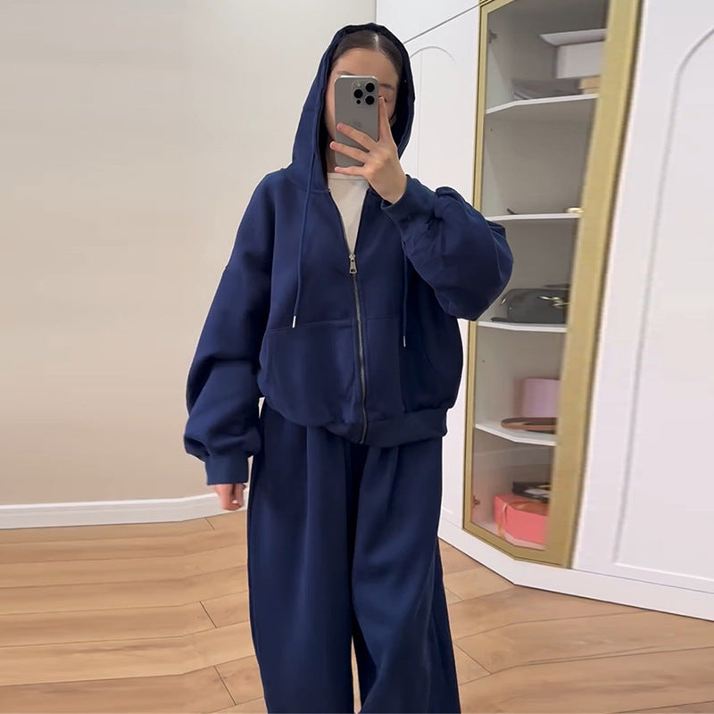 Damen lässiger Hoodie- und Jogginghose-Anzug EB