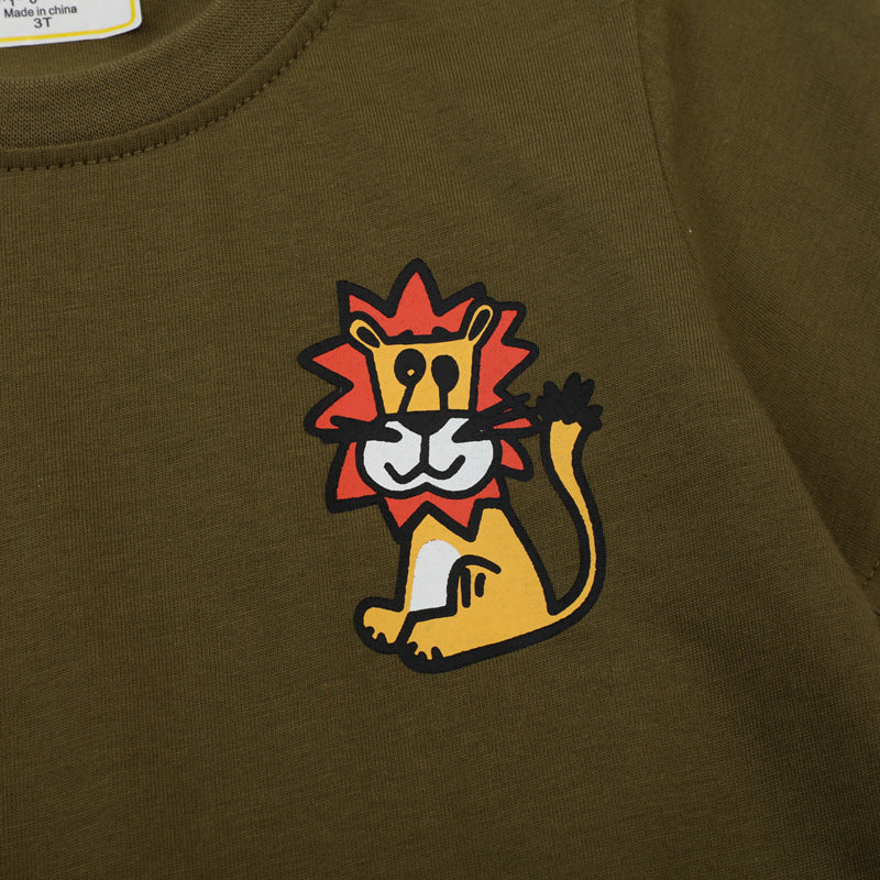 Kinder T-Shirt mit kreativem Löwen-Motiv EB