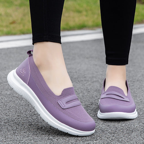 Damen Komfortable Slip-On Sneakers mit atmungsaktivem Obermaterial EB