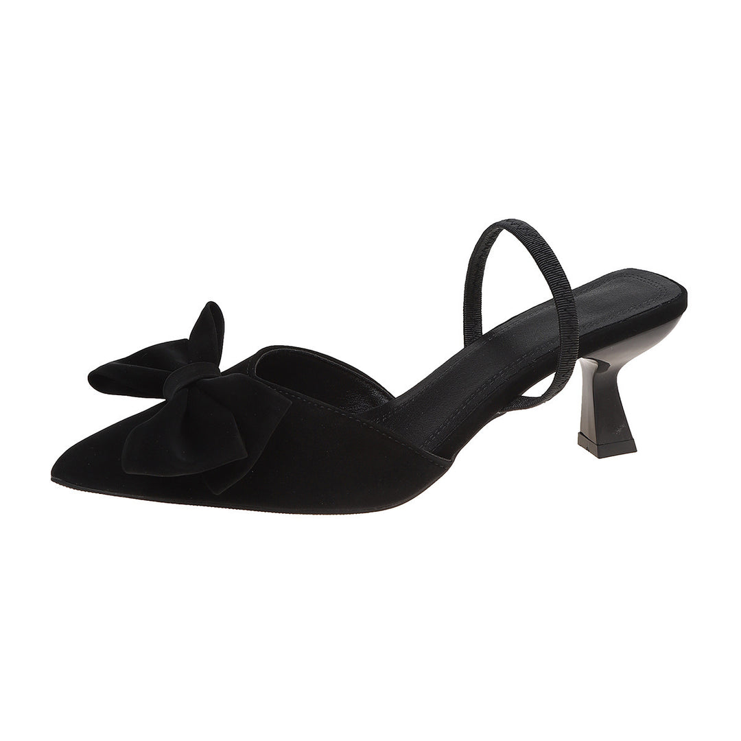 Damen Slingback Pumps mit dekorativem Schleifen-Detail und elegantem Blockabsatz EB