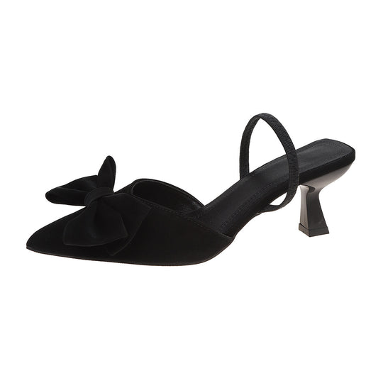 Damen Slingback Pumps mit dekorativem Schleifen-Detail und elegantem Blockabsatz EB