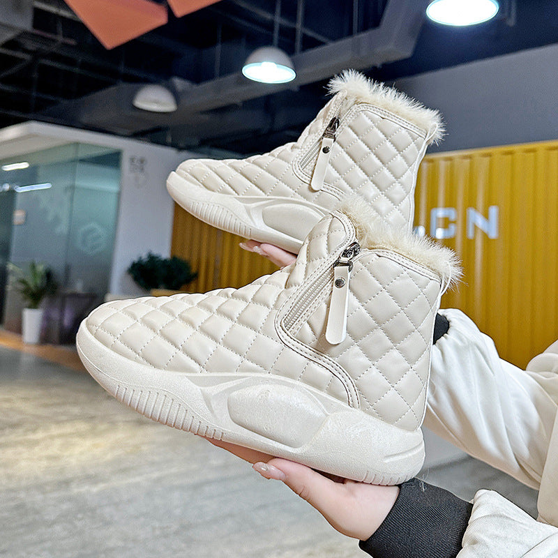 Damen modische Winterstiefel mit isolierendem Futter und praktischem Reißverschluss EB