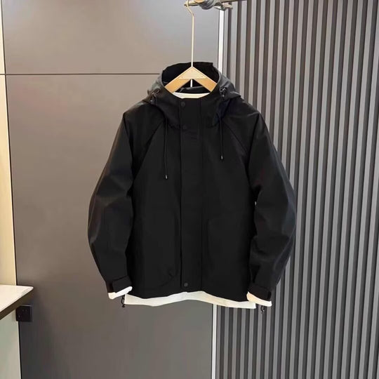 Herren technische Wetterjacke mit verstellbarer Kapuze EB