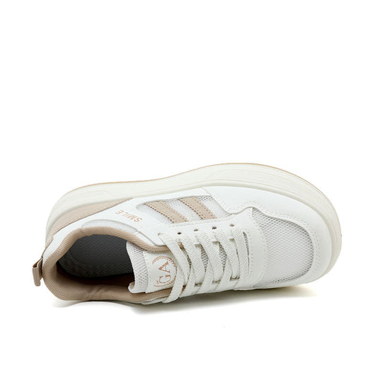 Damen sportliche Plateau-Sneaker mit atmungsaktivem Mesh-Obermaterial und dämpfender Sohle EB