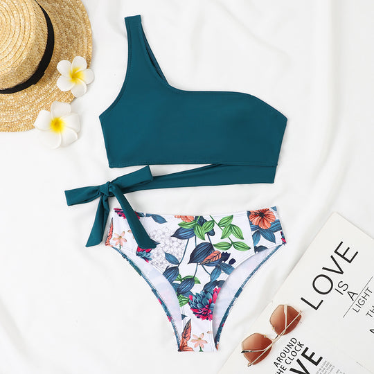 Damen Asymmetrischer Bikini mit verstellbarem Bindegurt EB