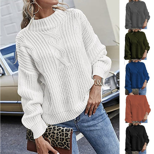 Damen Strickpullover mit elegantem Zopfdesign und modernem Schnitt EB