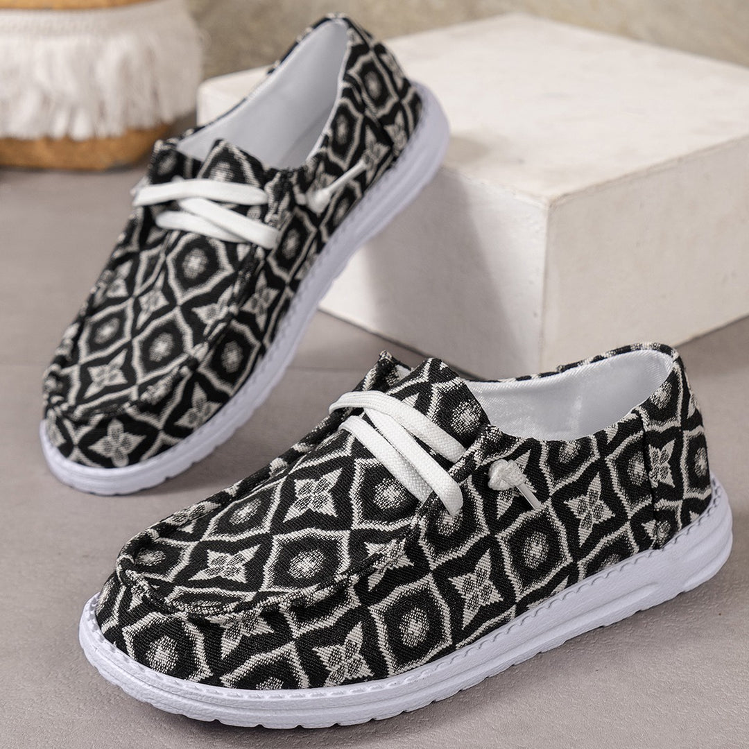 Damen Freizeit-Sneaker mit floralem Design und atmungsaktiver Oberfläche EB
