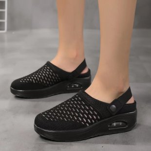 Damen  atmungsaktive Strick-Slingback Sneaker mit Luftpolstersohle EB