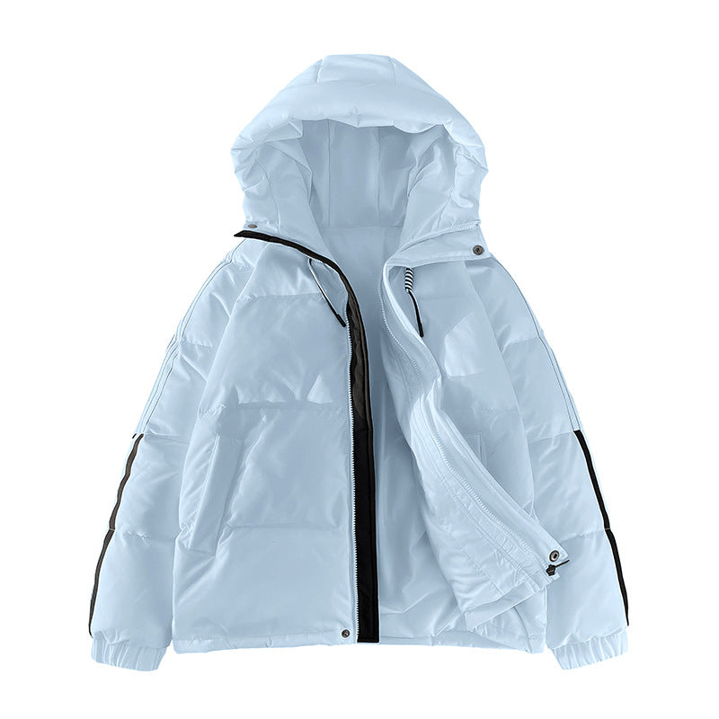 Damen urbane Pufferjacke mit Kapuze und elastischen Bündchen EB