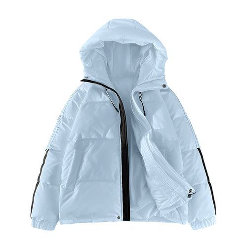 Damen urbane Pufferjacke mit Kapuze und elastischen Bündchen EB